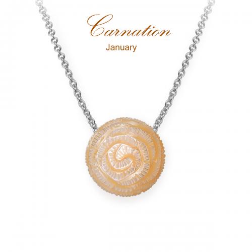 Carnation Pearl Flower In silver